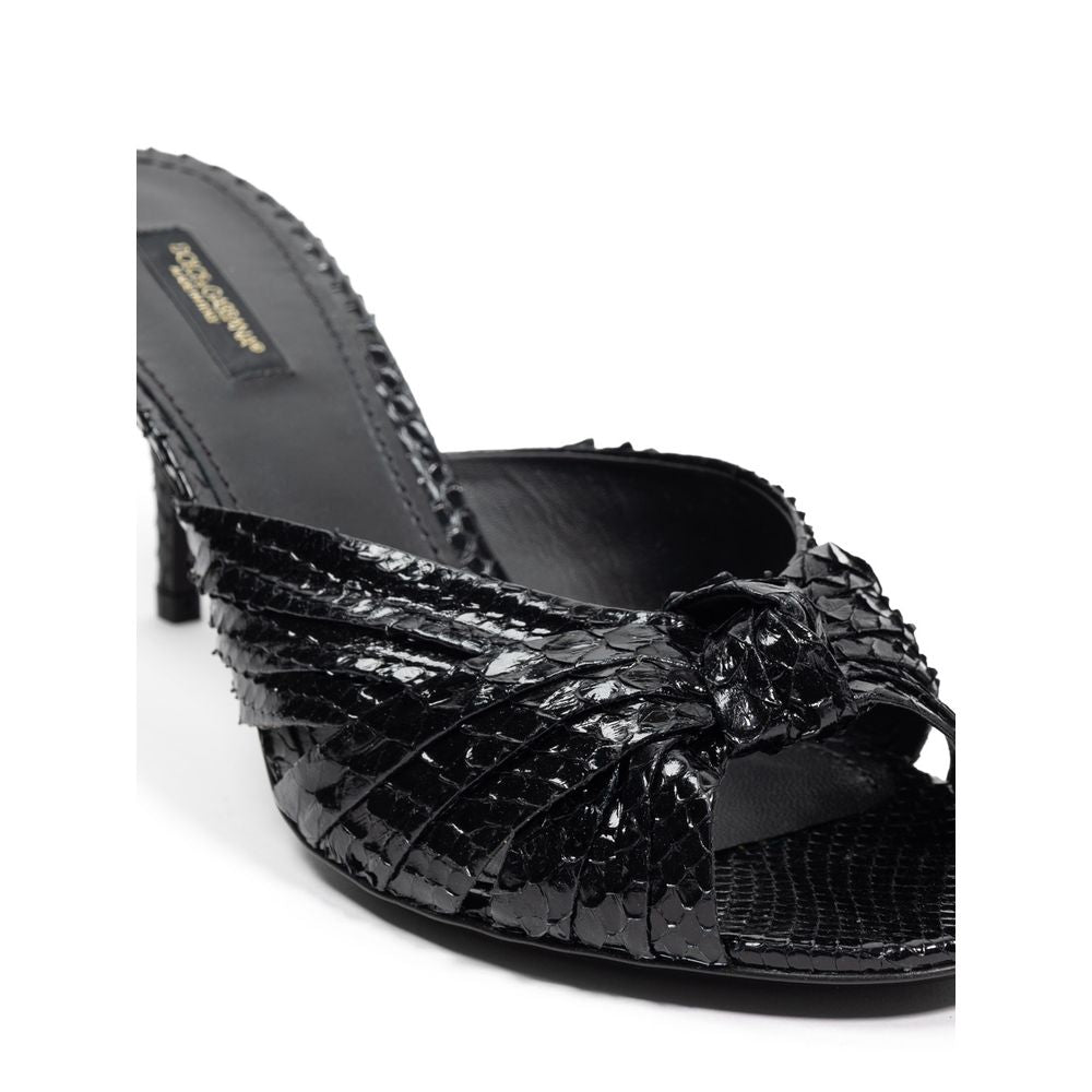 Dolce & Gabbana sort læder Di Pitone sandal