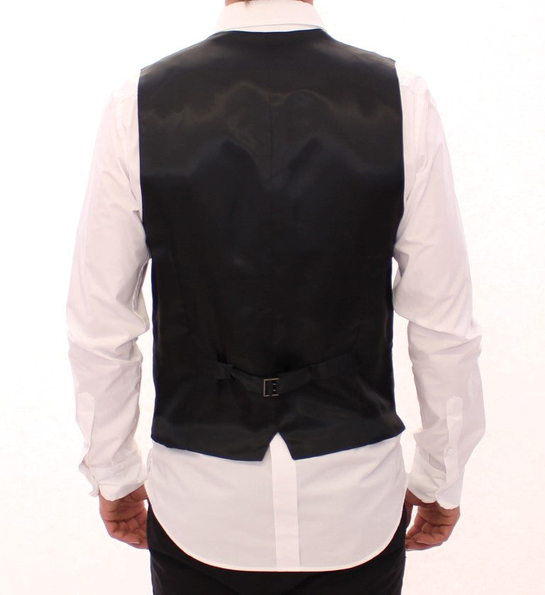 Dolce & Gabbana Elegant Grå Stribet Kjolevest