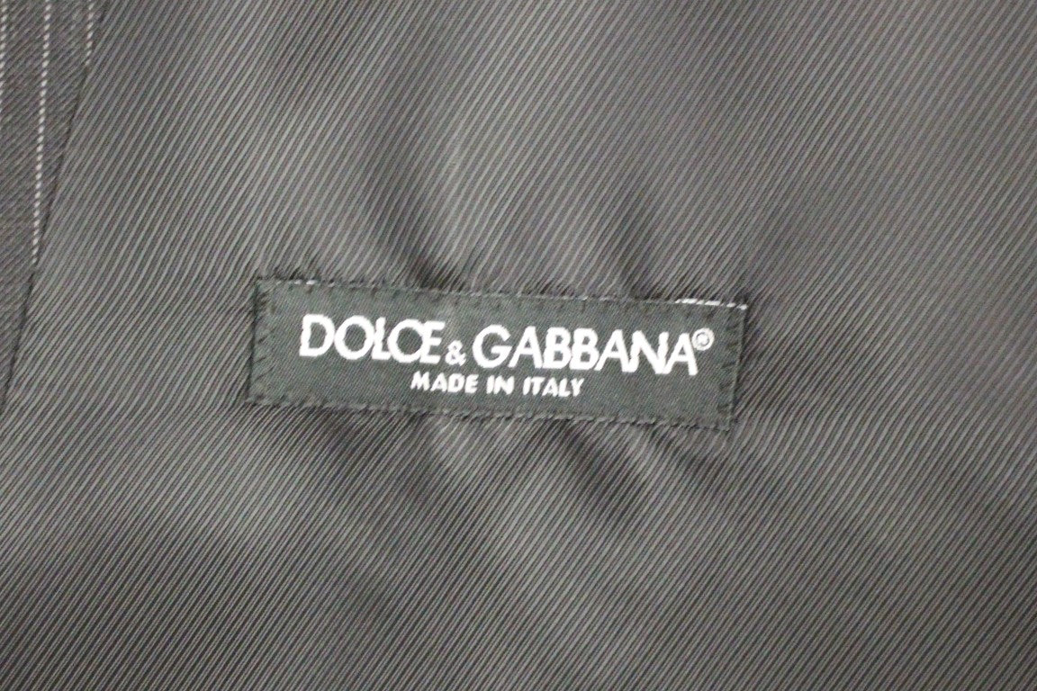 Dolce & Gabbana Elegant Grå Stribet Kjolevest