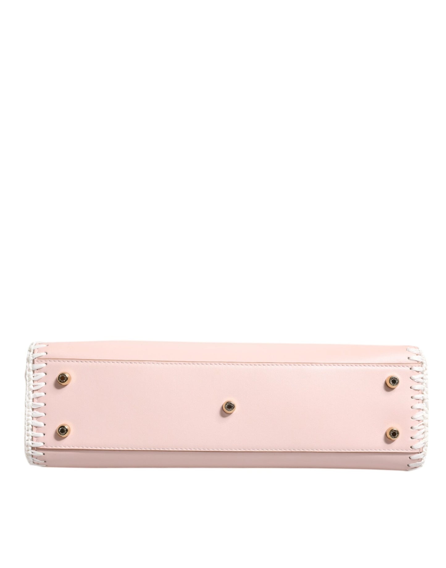 Dolce & Gabbana Lyserød Logo Plaque Blød Læderrem Crossbody Taske