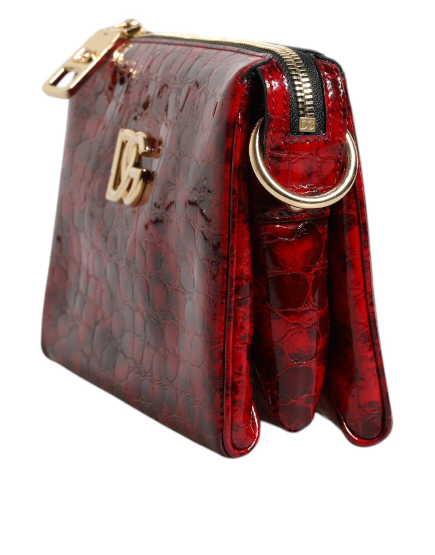 Dolce & Gabbana Rød Eksotisk Læder DG Logo Dame Crossbody Taske