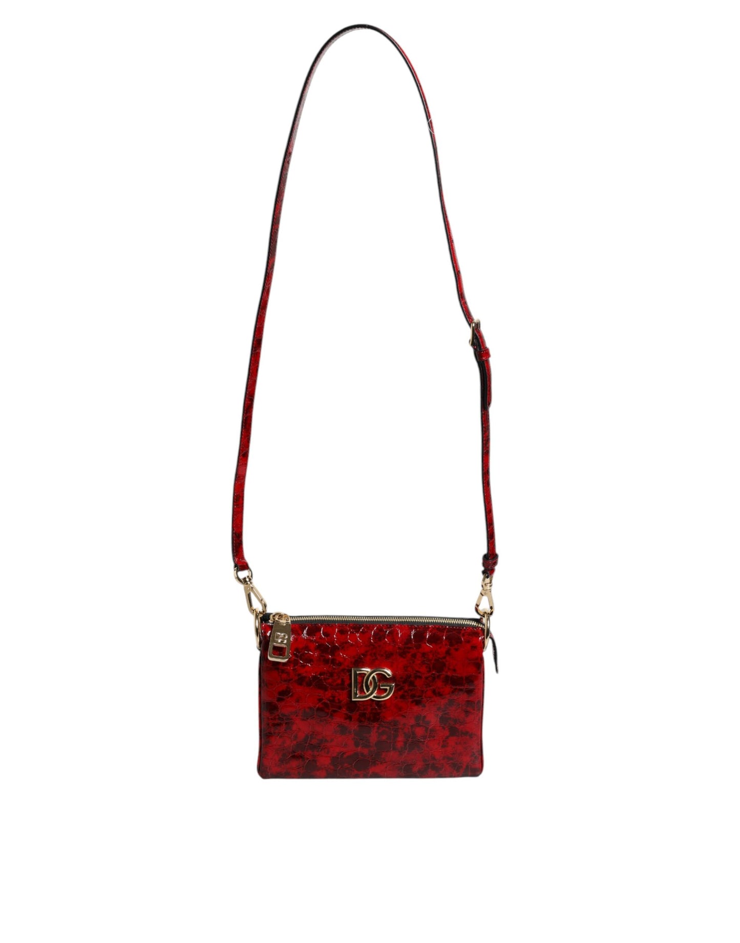 Dolce & Gabbana Rød Eksotisk Læder DG Logo Dame Crossbody Taske