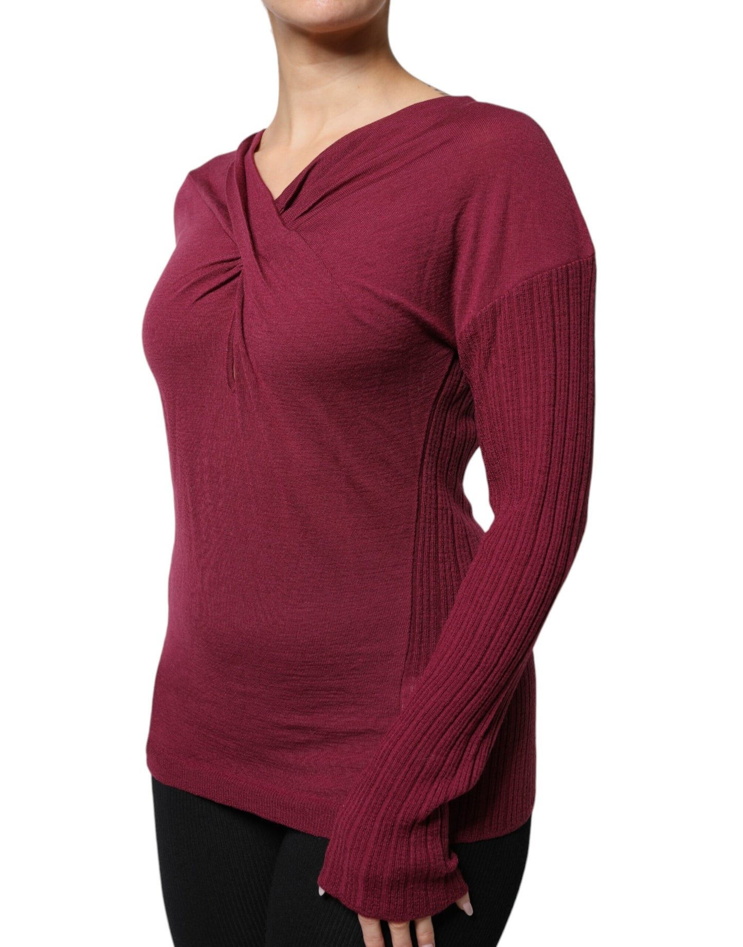 Roberto Cavalli Rødbrun Jumper Keyhole Strikpullover