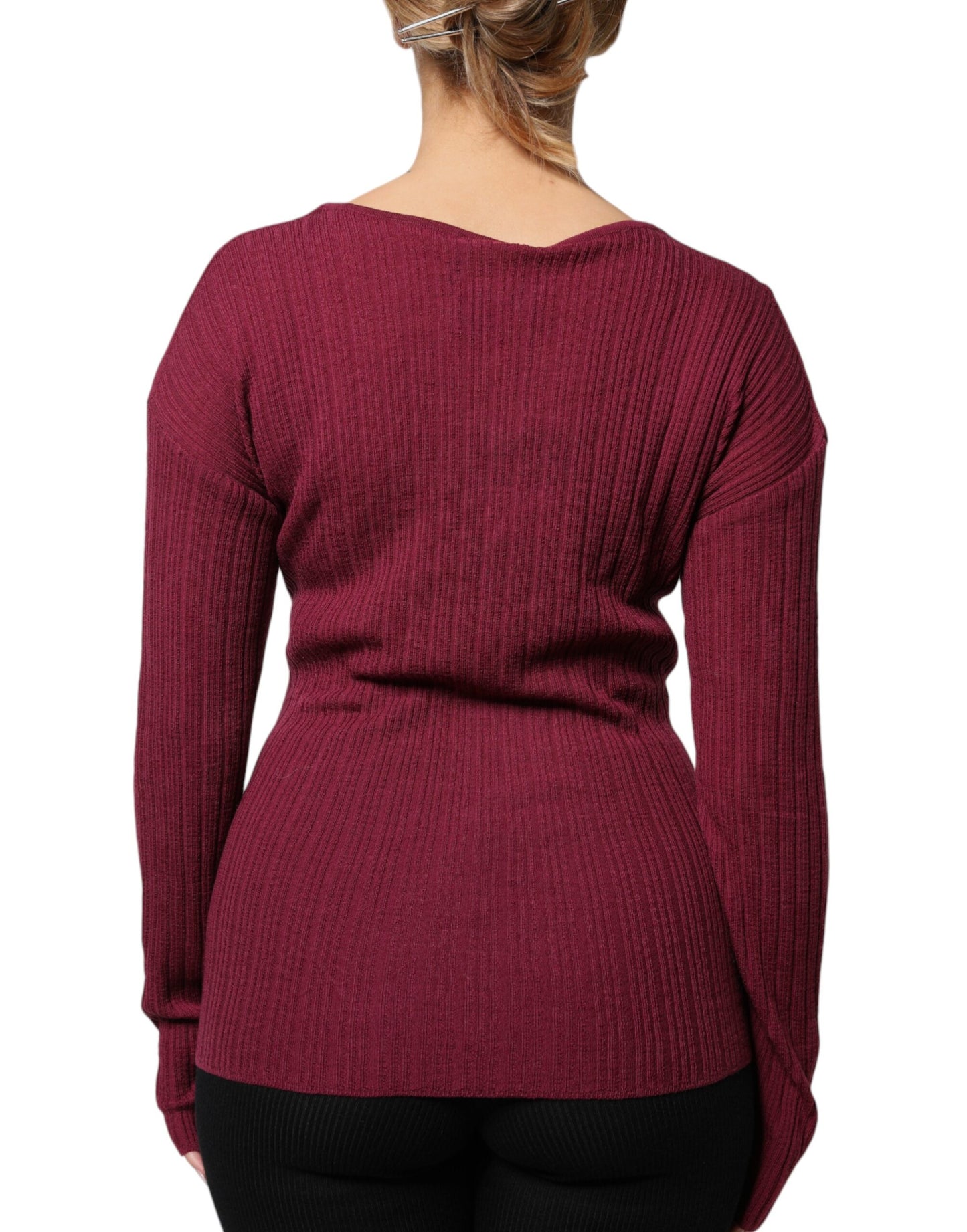 Roberto Cavalli Rødbrun Jumper Keyhole Strikpullover