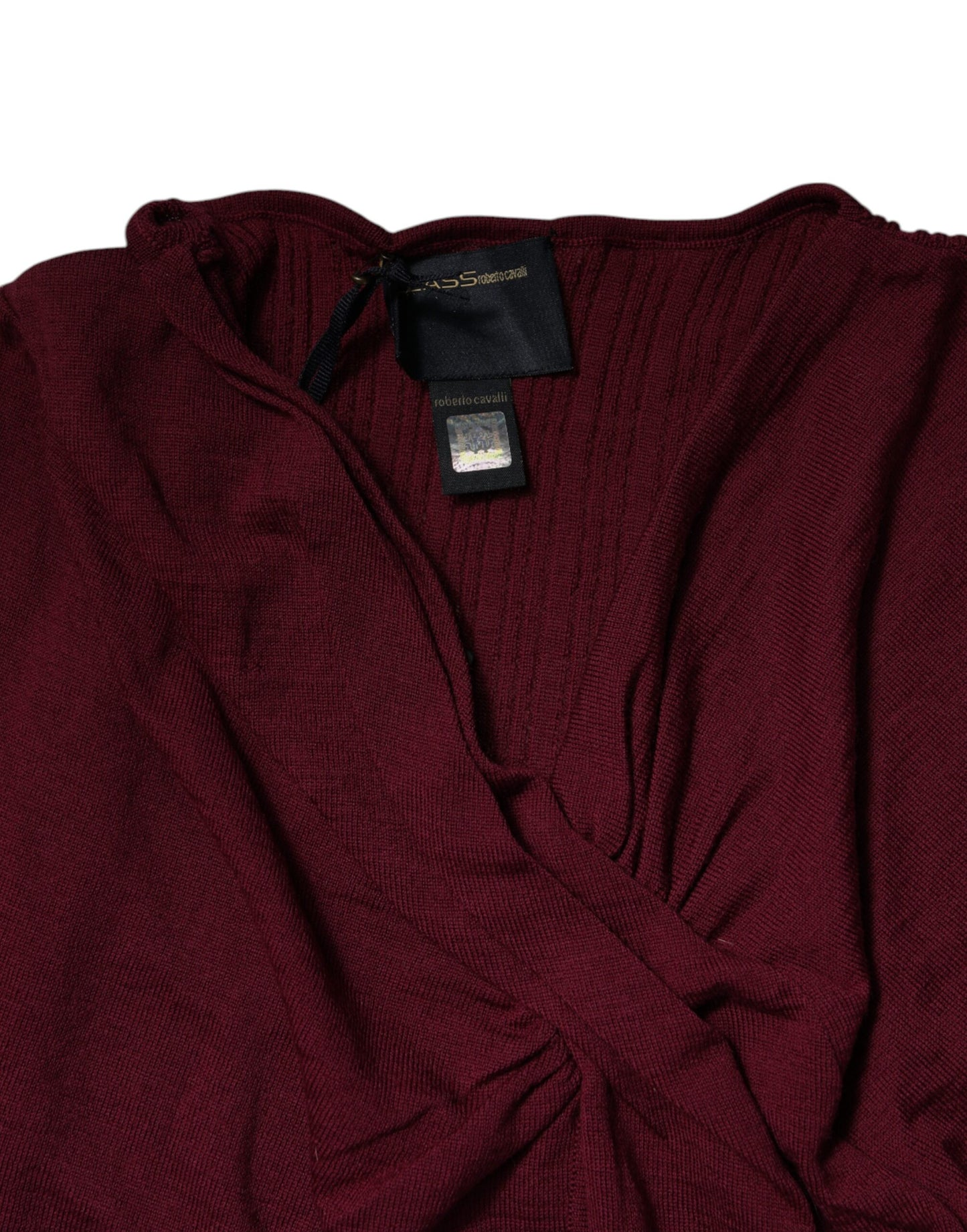 Roberto Cavalli Rødbrun Jumper Keyhole Strikpullover