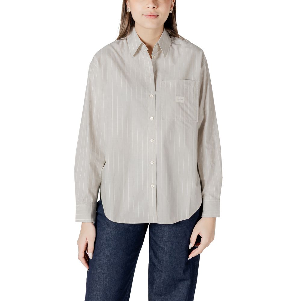 Calvin Klein Jeans Beige Bomuldsskjorte