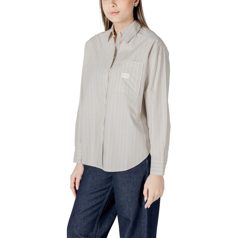 Calvin Klein Jeans Beige Bomuldsskjorte