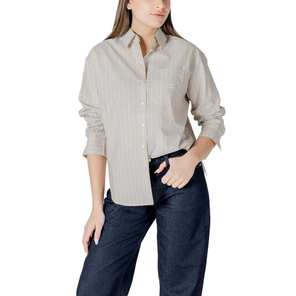 Calvin Klein Jeans Beige Bomuldsskjorte