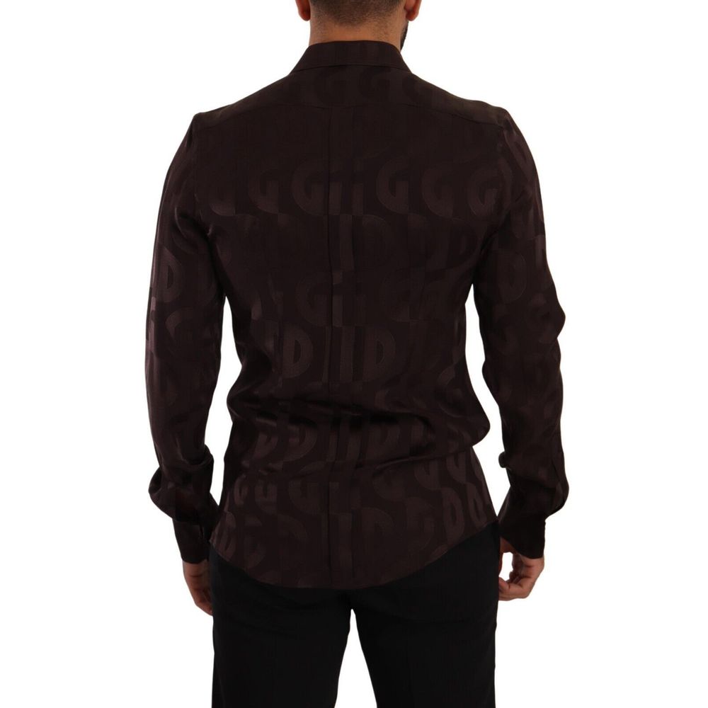 Dolce & Gabbana Bordeaux silkeskjorte