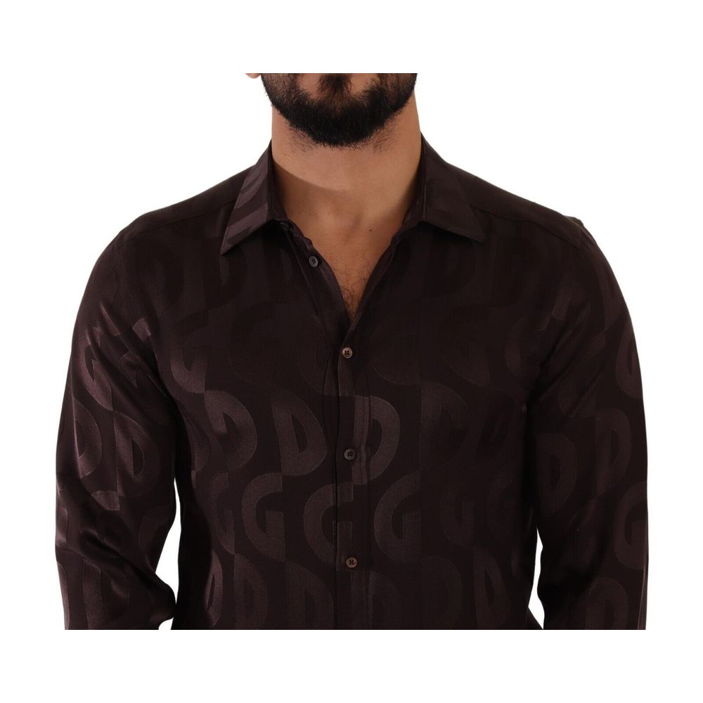 Dolce & Gabbana Bordeaux silkeskjorte