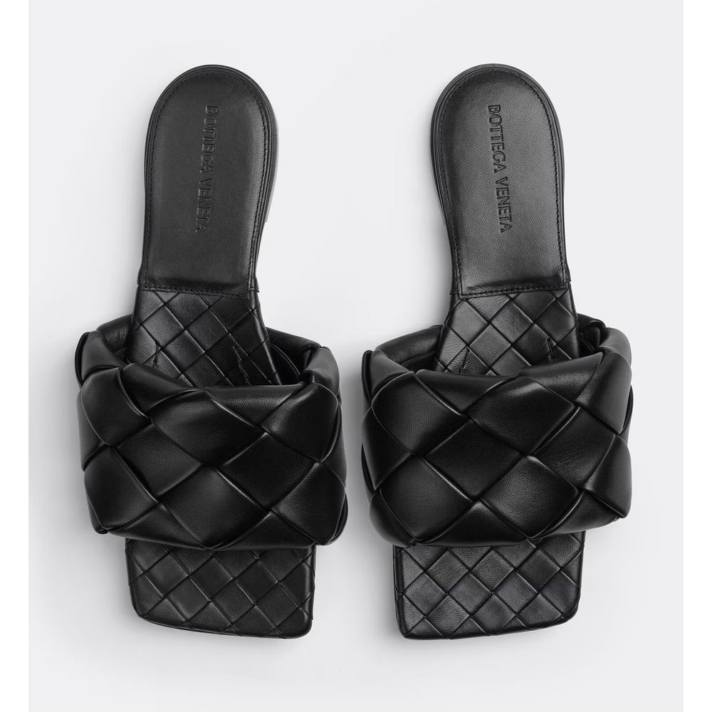 Bottega Veneta sort lædersandal