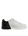 Dolce & Gabbana Hvide Sorte Logo Portofino Herre Sneakers Sko