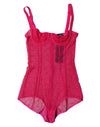 Dolce & Gabbana Fuchsia Tulle Balconette Bra Bodysuit Underwear