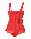 Dolce & Gabbana Red Tulle Balconette Bra Bodysuit Underwear