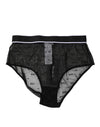 Dolce & Gabbana Black Tulle Nylon Mid Waist Panty Underwear