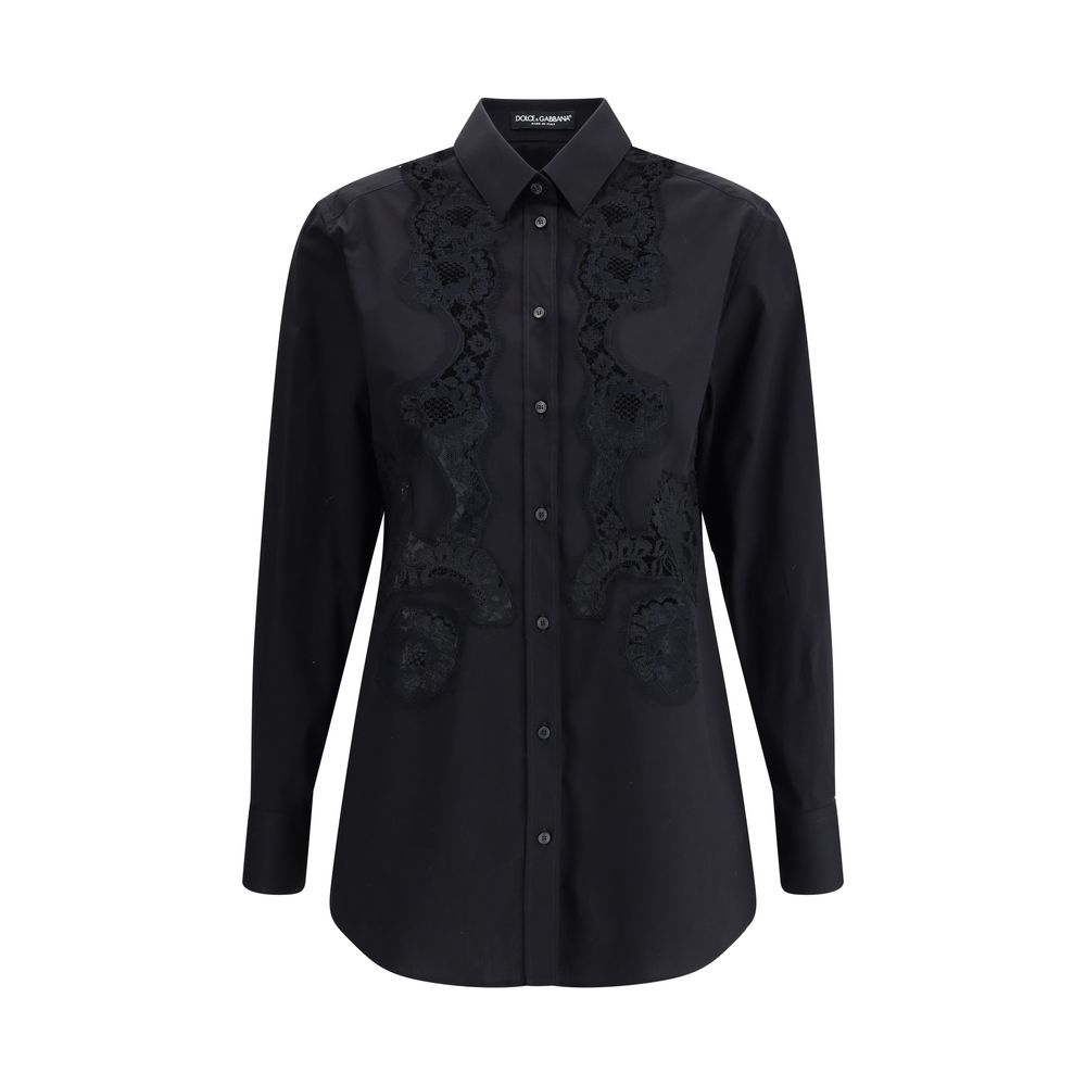 Dolce & Gabbana skjorte med blondeindlæg