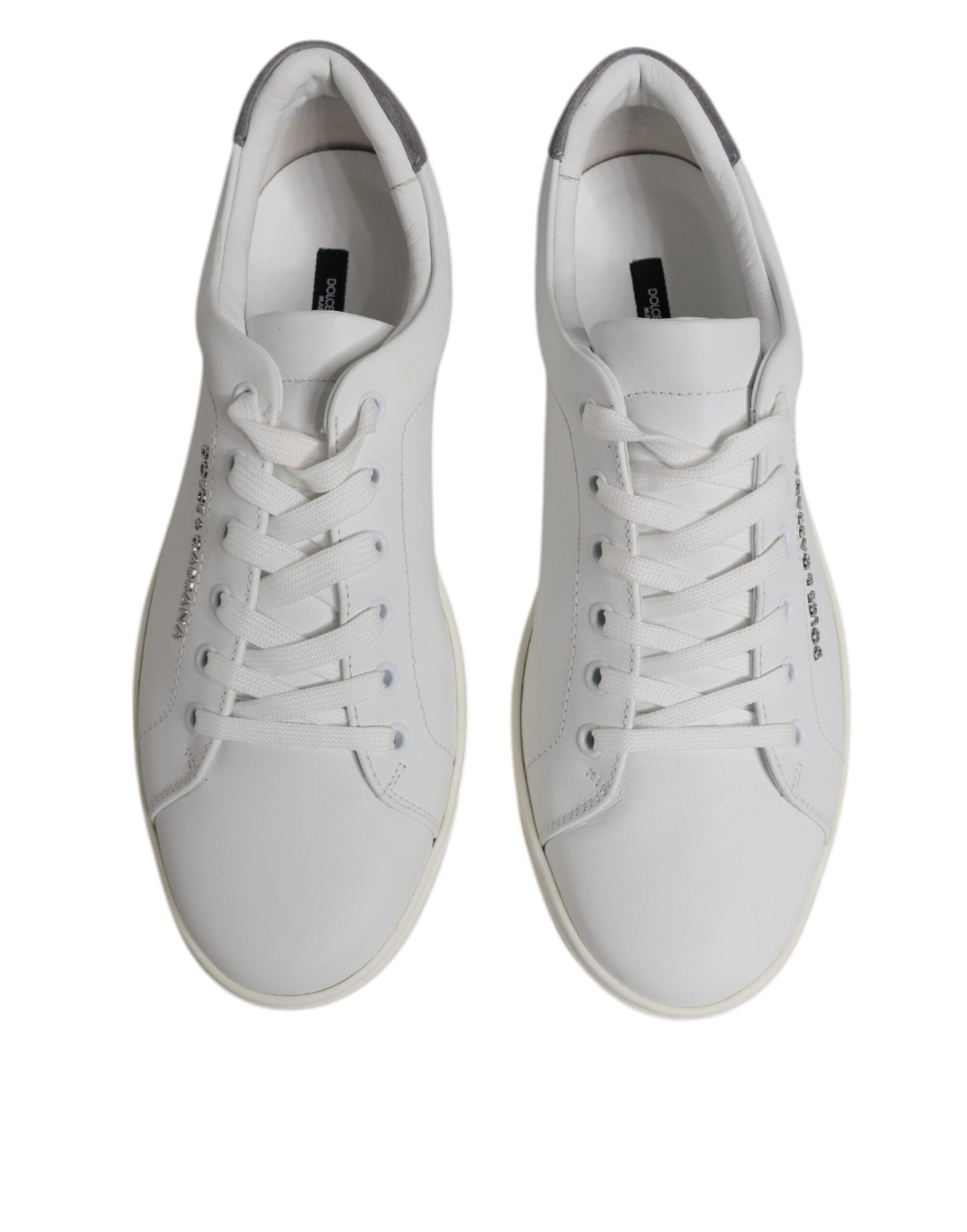 Dolce & Gabbana Hvide Lave Sneakers i Ruskind