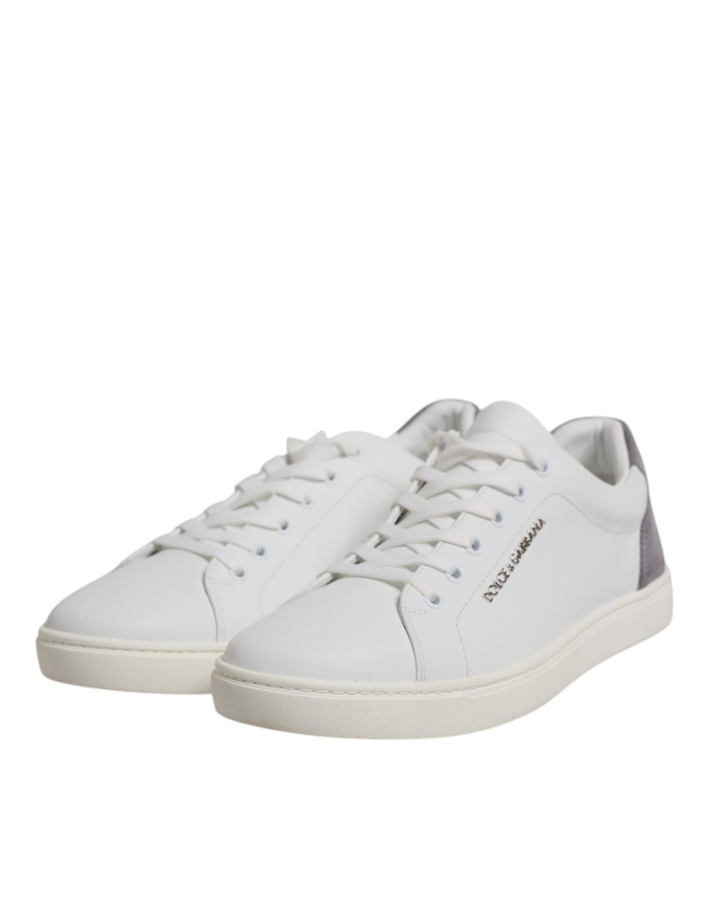 Dolce & Gabbana Hvide Lave Sneakers i Ruskind