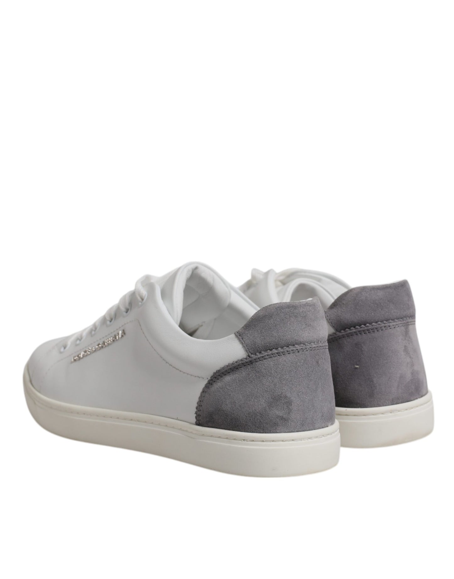 Dolce & Gabbana Hvide Lave Sneakers i Ruskind