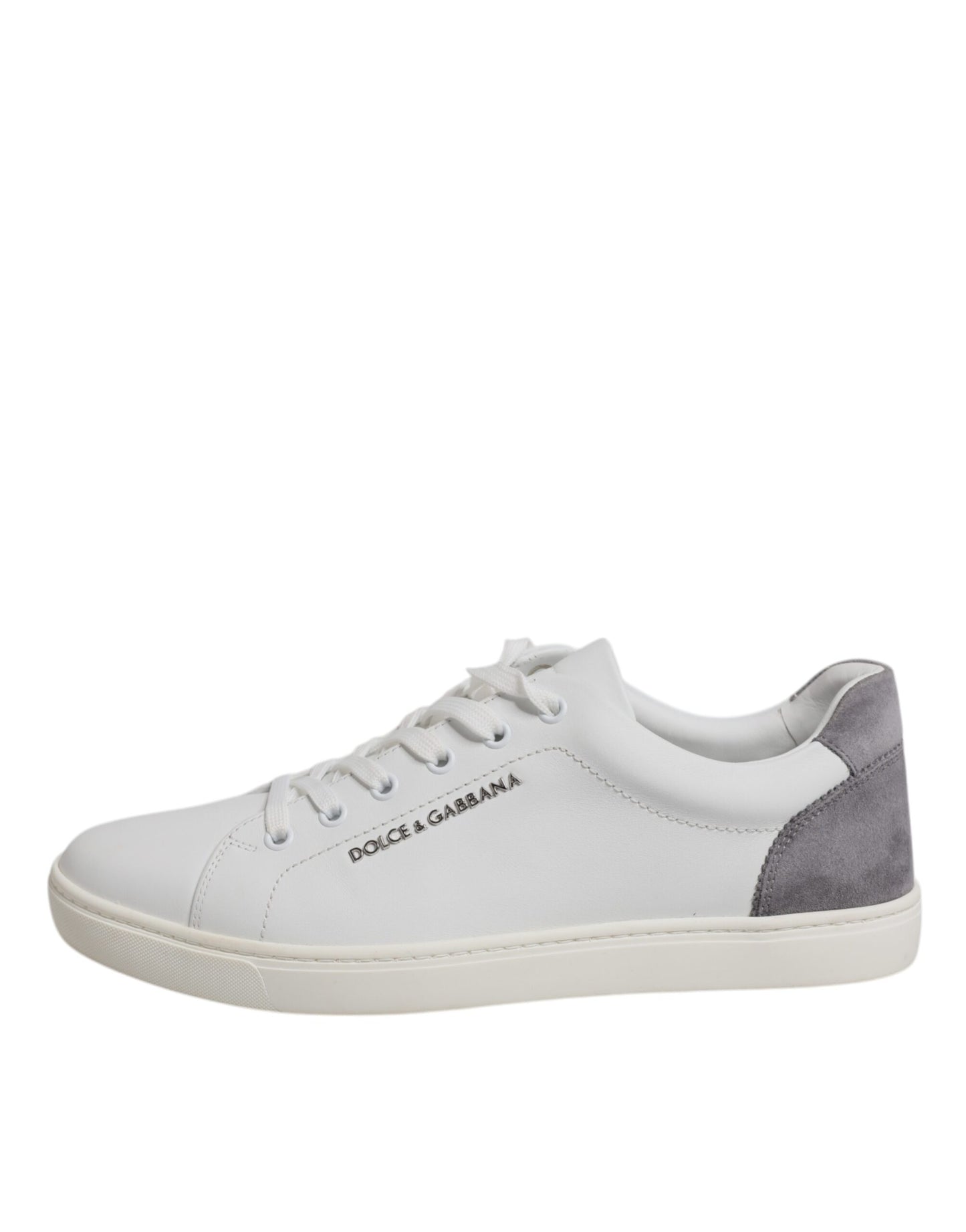 Dolce & Gabbana Hvide Lave Sneakers i Ruskind