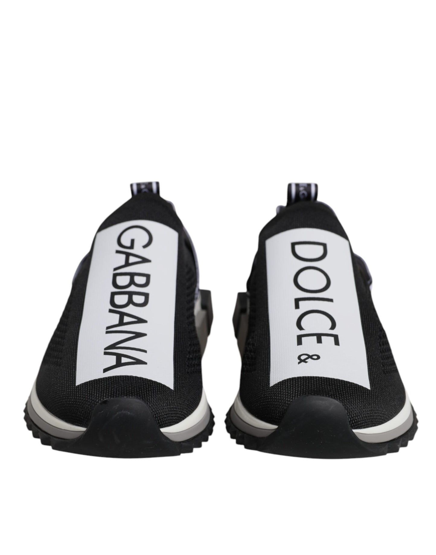 Dolce & Gabbana Sorte Hvide Slip-On Sorrento Sneakers Sko