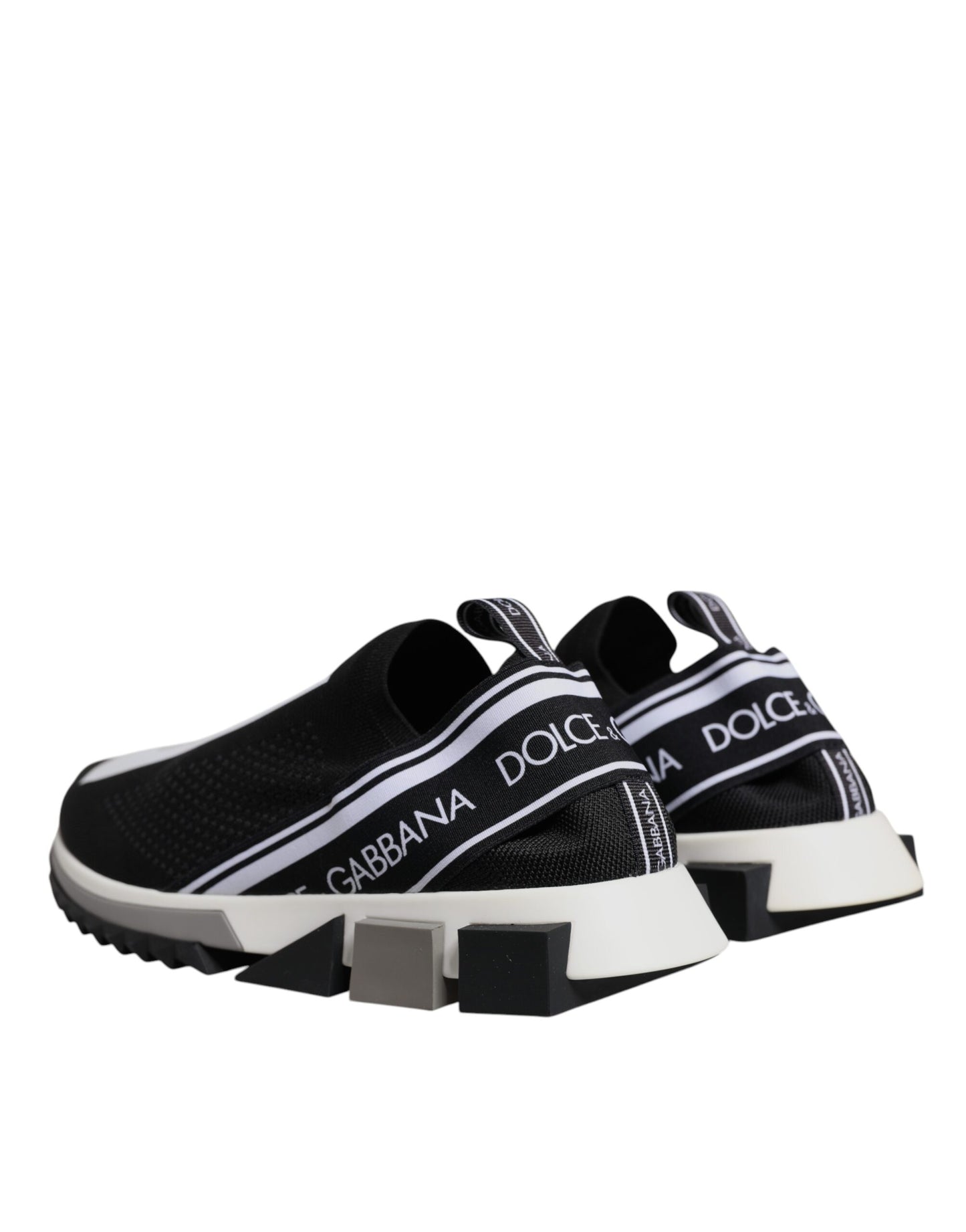 Dolce & Gabbana Sorte Hvide Slip-On Sorrento Sneakers Sko