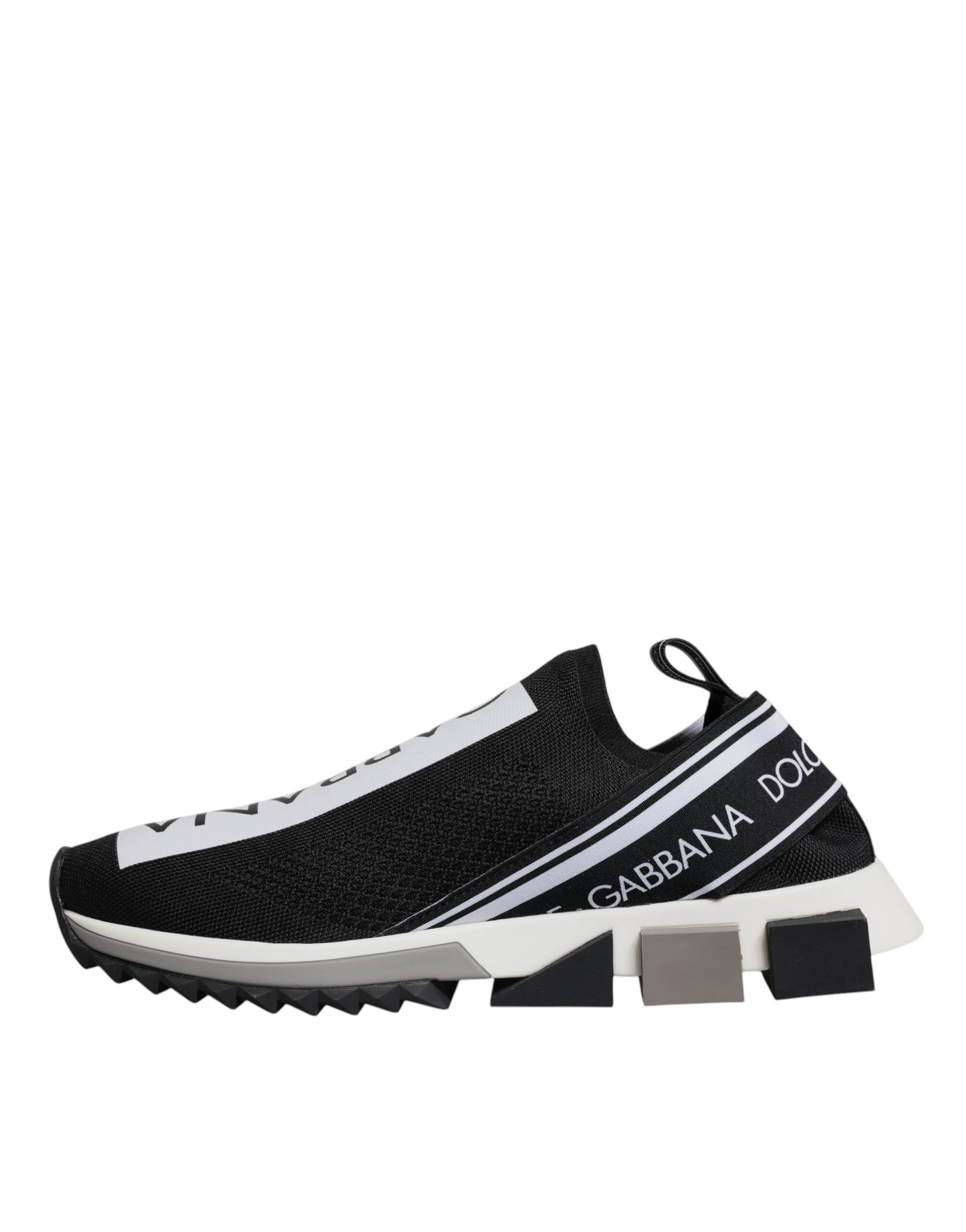 Dolce & Gabbana Sorte Hvide Slip-On Sorrento Sneakers Sko