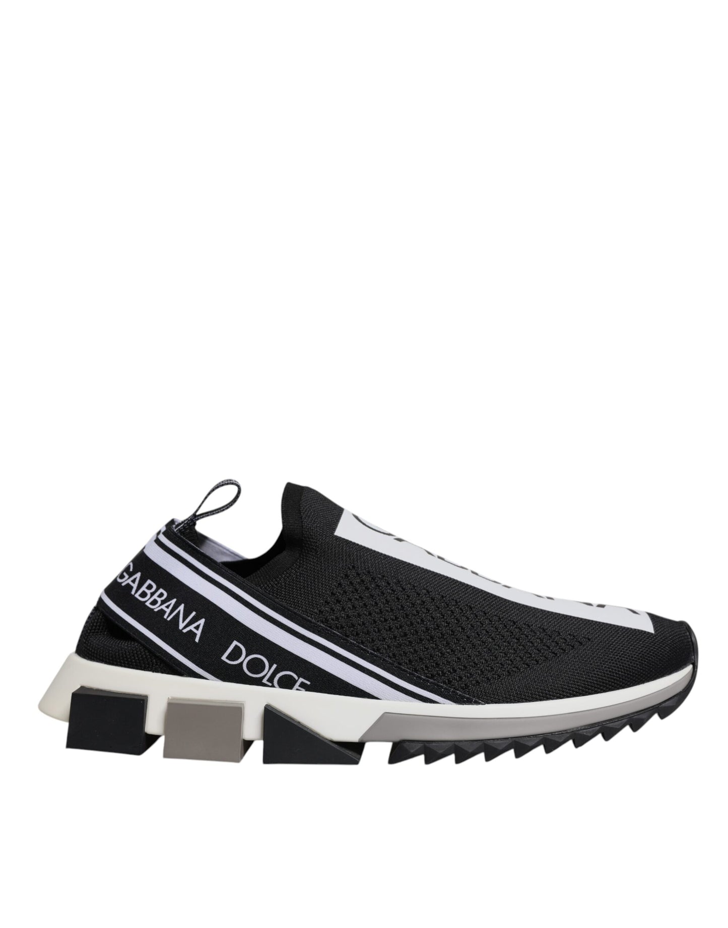 Dolce & Gabbana Sorte Hvide Slip-On Sorrento Sneakers Sko
