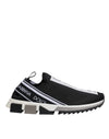 Dolce & Gabbana Sorte Hvide Slip-On Sorrento Sneakers Sko