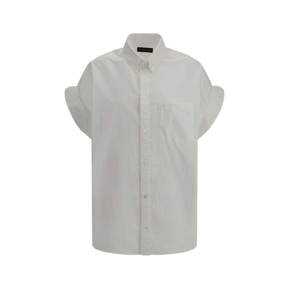 Balenciaga Oversized skjorte med korte ærmer