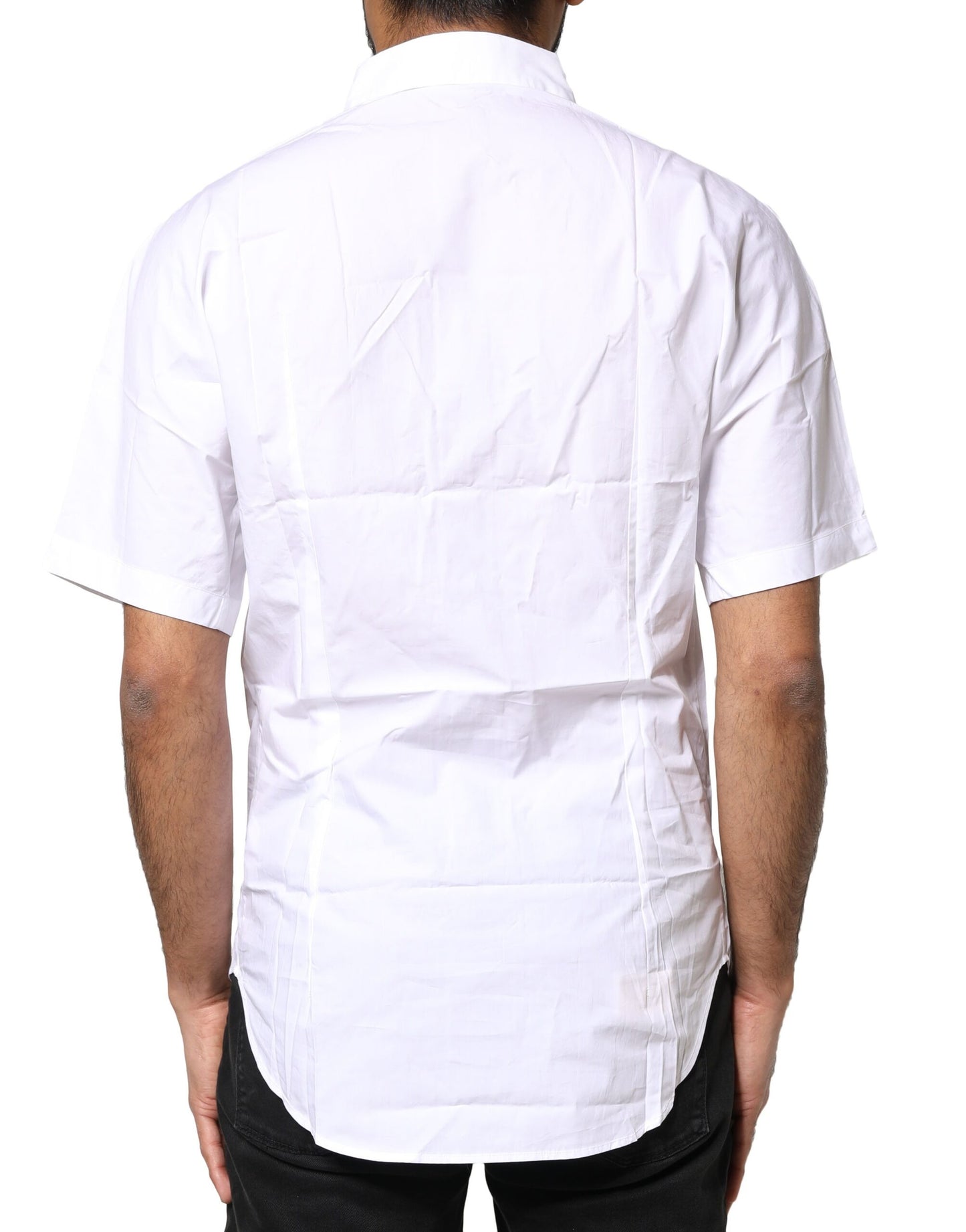 Dolce & Gabbana Hvid Bomuld Button Down Casual Herre Poloshirt