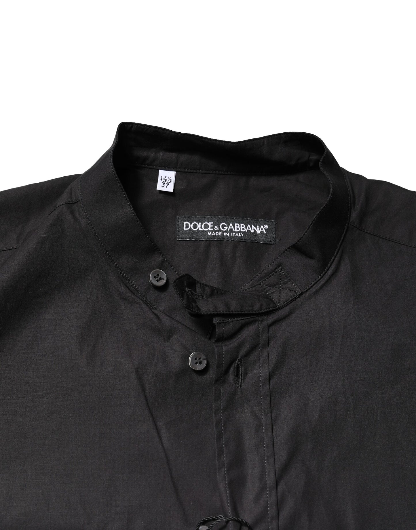 Dolce & Gabbana Sort bomuldsskjorte med knapper til mænd