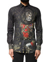 Dolce & Gabbana Sort Royal Pet Portrait GULD Kjole