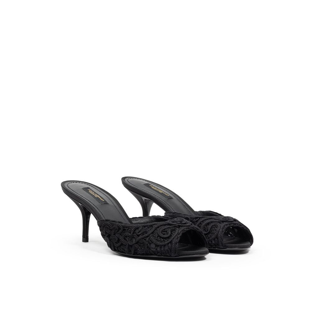Dolce & Gabbana sort bomuldssandaler