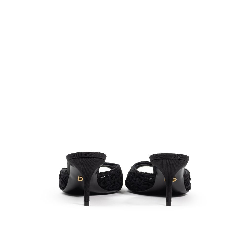 Dolce & Gabbana sort bomuldssandaler