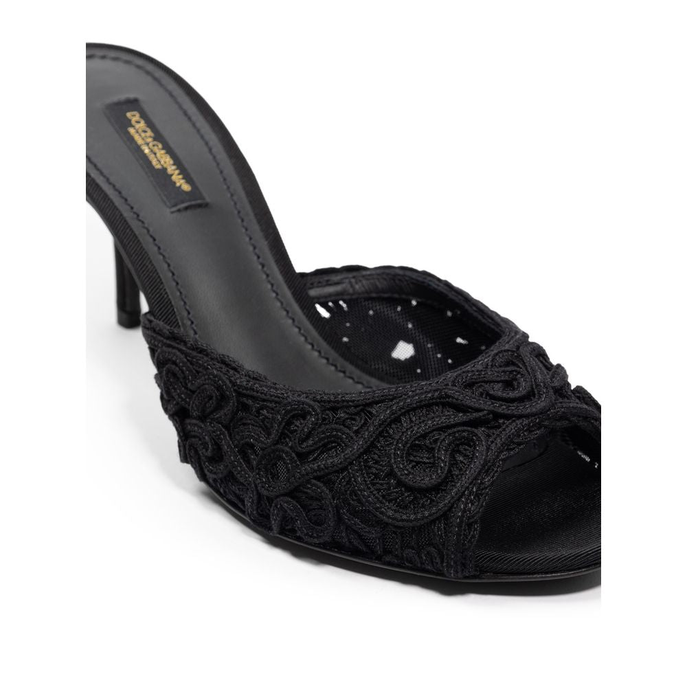 Dolce & Gabbana sort bomuldssandaler