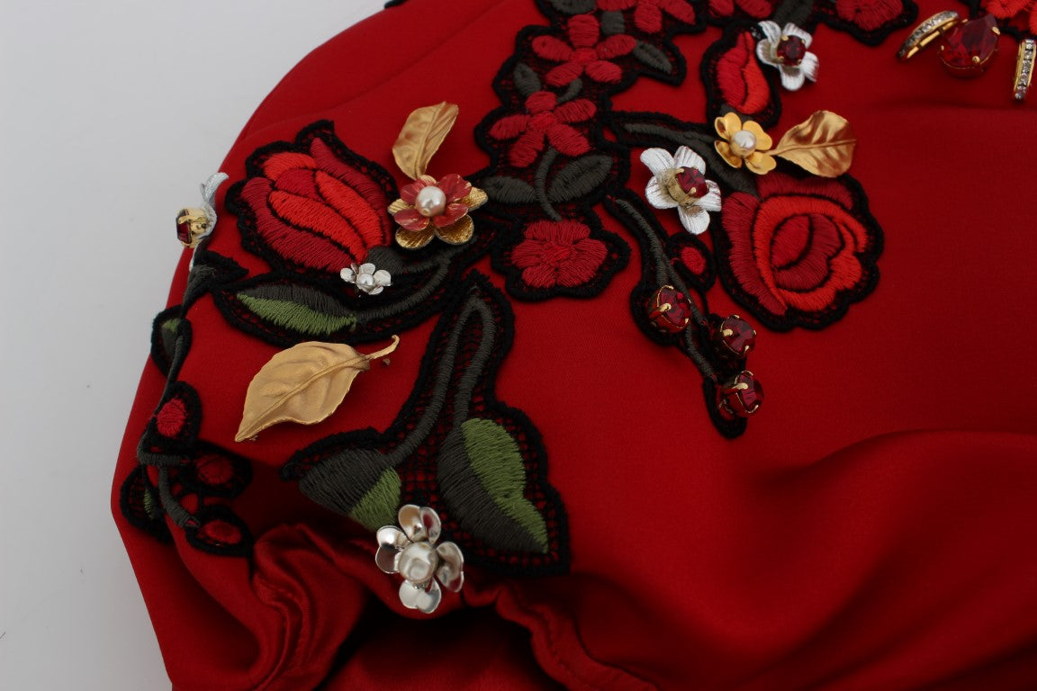 Dolce & Gabbana Elegante Silke Shorts Med Høj Talje Og Broderi