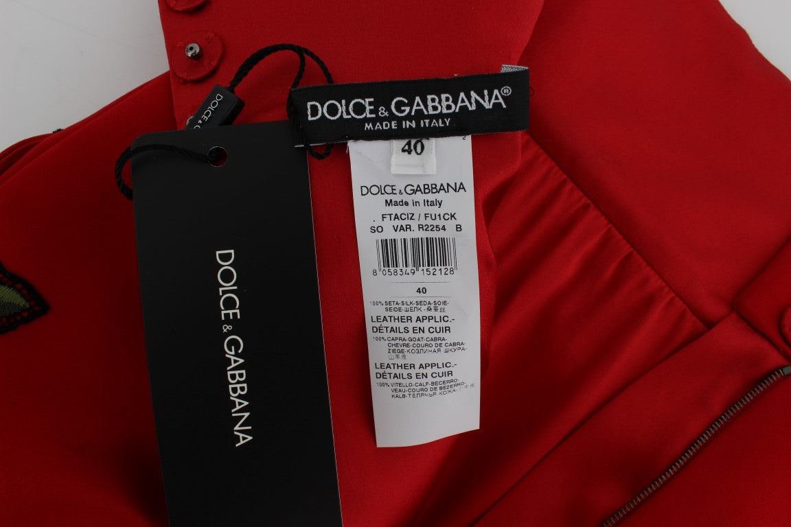 Dolce & Gabbana Elegante Silke Shorts Med Høj Talje Og Broderi