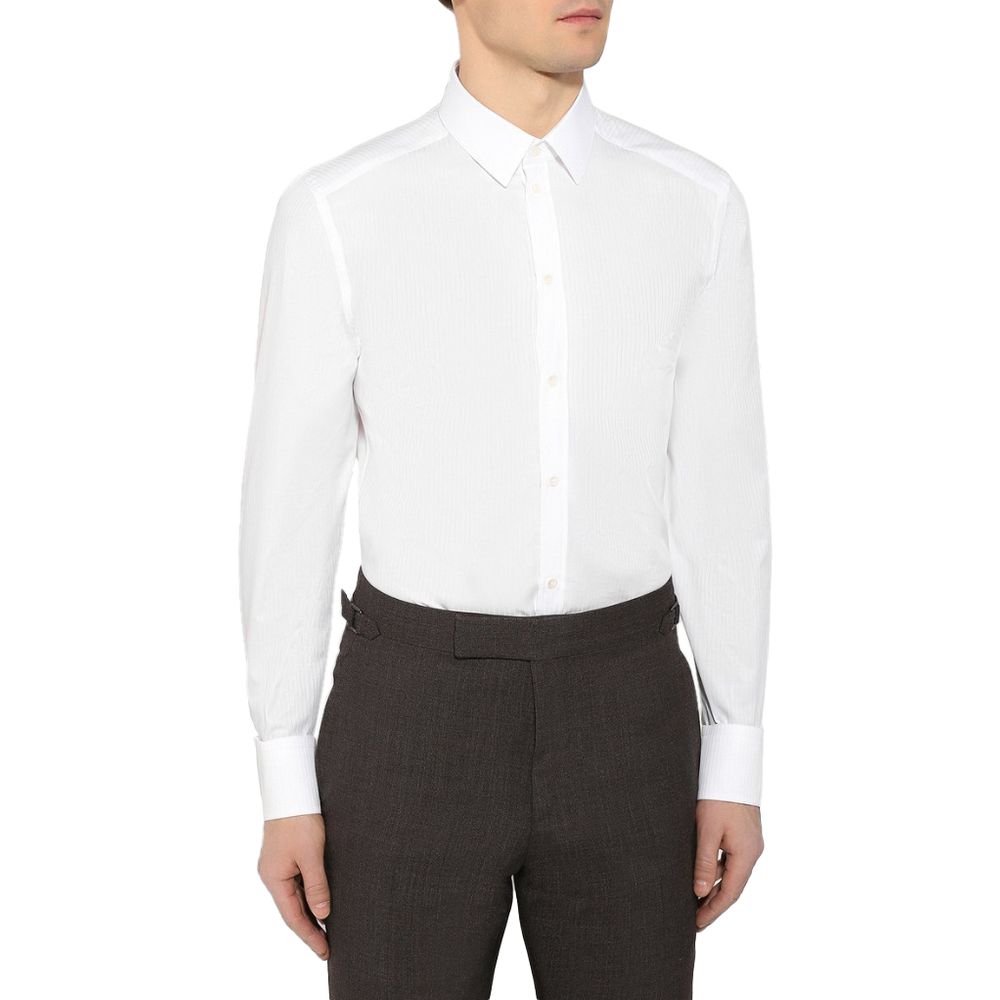 Dolce & Gabbana Hvid Bomuldsskjorte