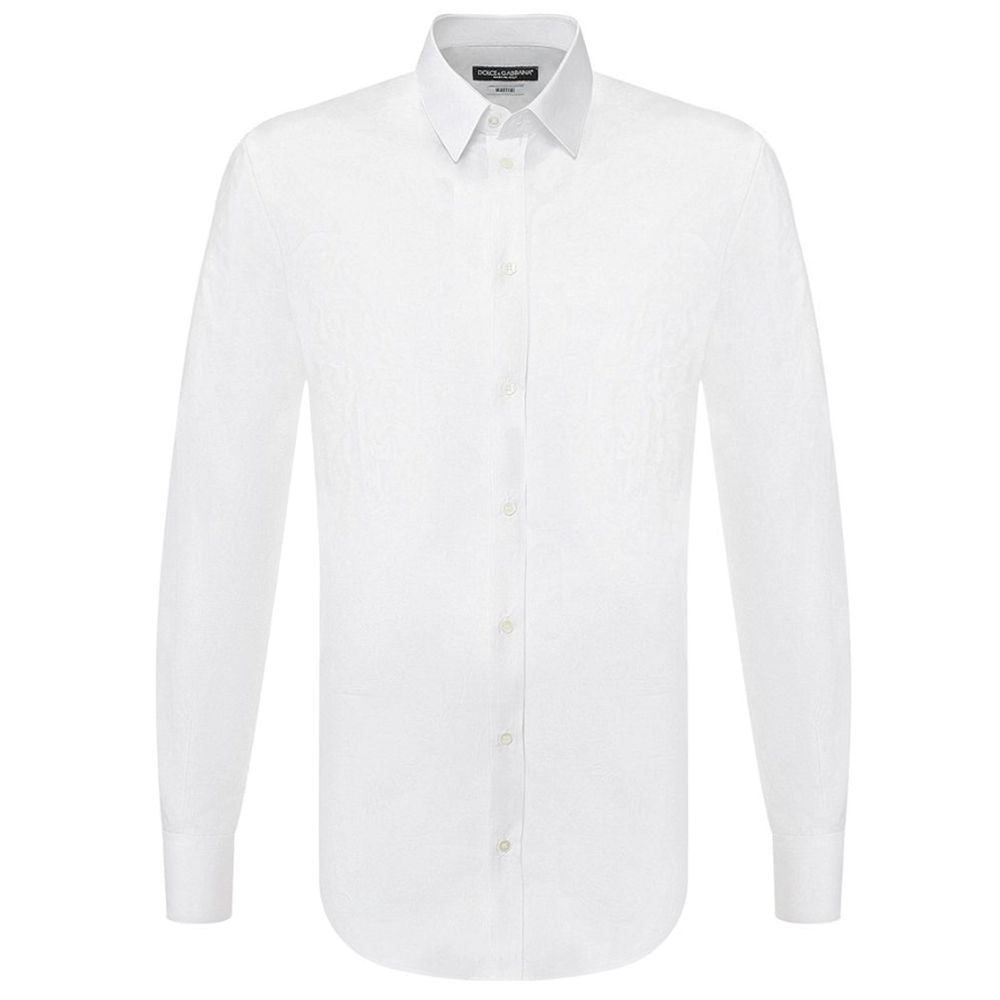 Dolce & Gabbana Hvid Bomuldsskjorte
