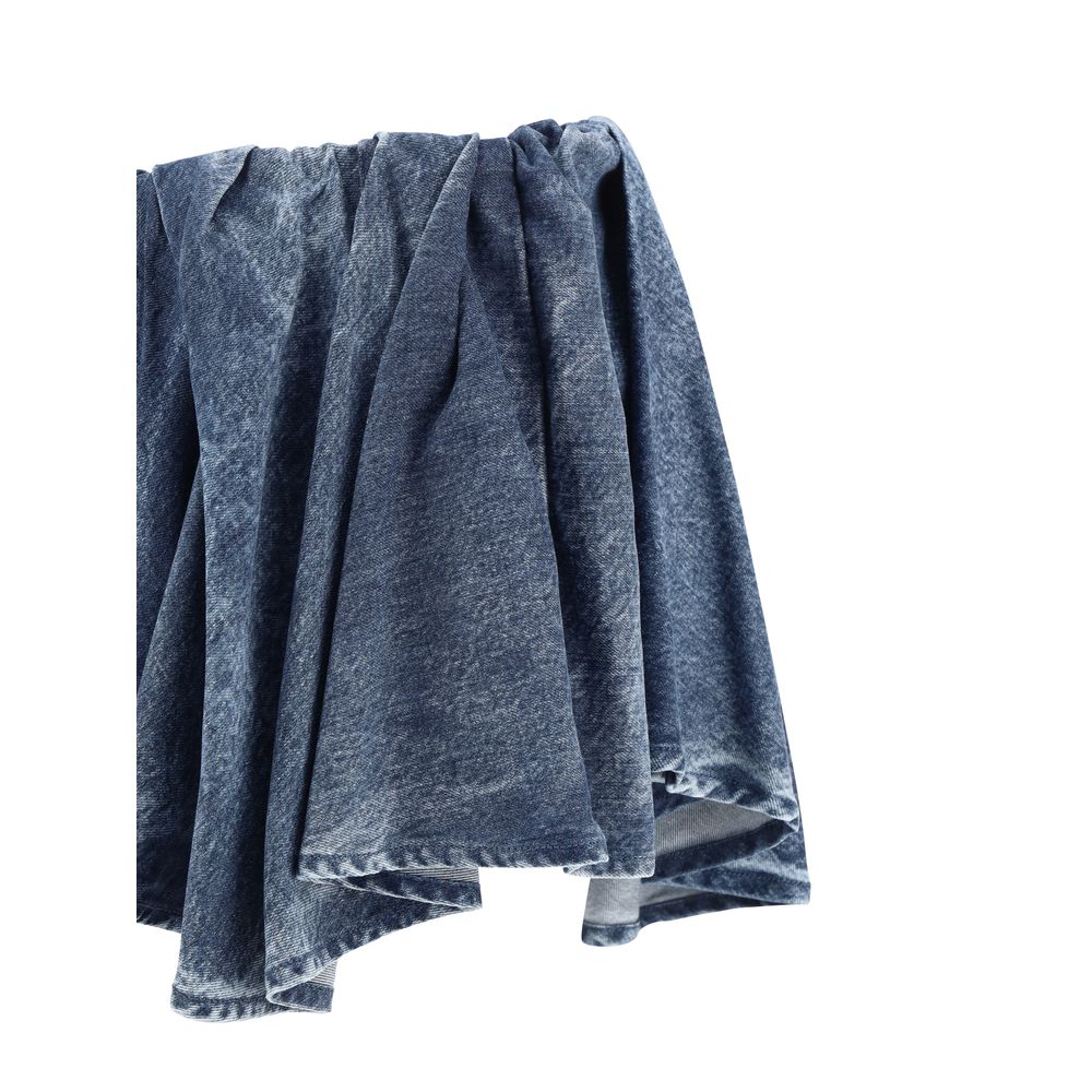 Diesel asymmetrisk nederdel med denimmønstre