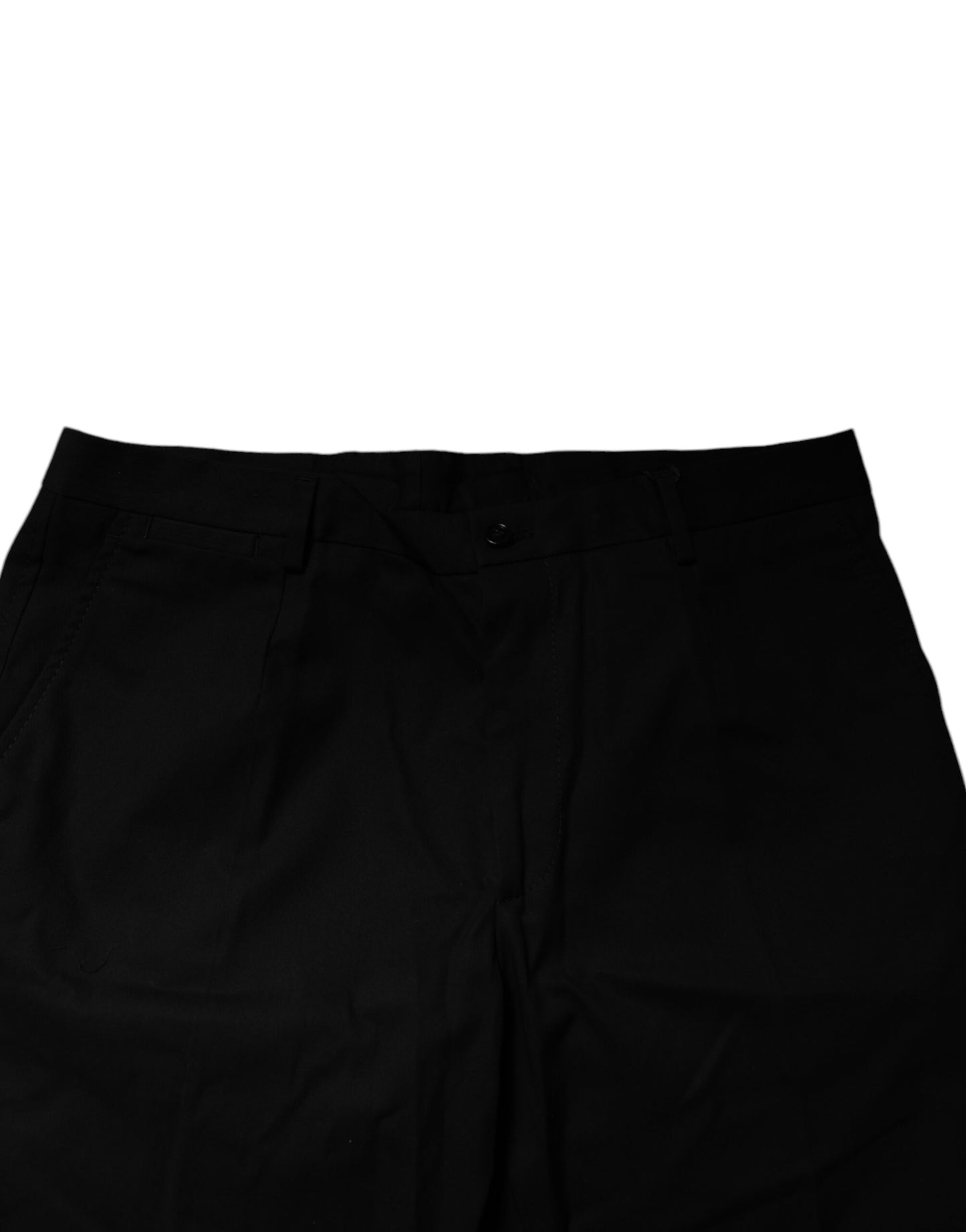 Dolce & Gabbana Sorte Bomuldsshorts med Mellemhøj Talje og Stretch