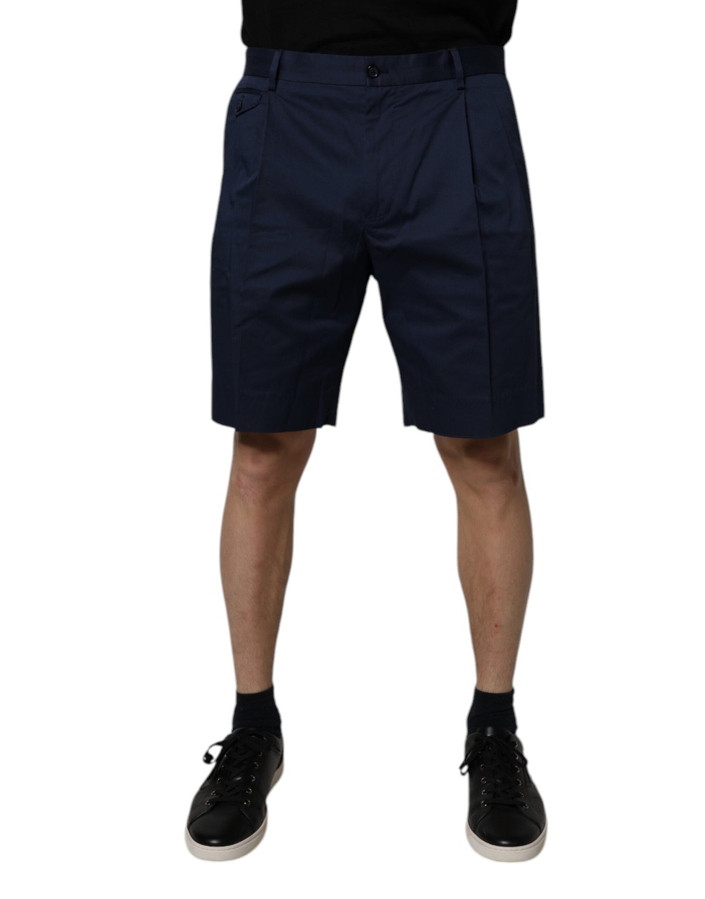Dolce & Gabbana Mørkeblå Bomuld Mellem Talje Herre Bermudashorts