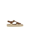 Prada sandaler i læder og raffia