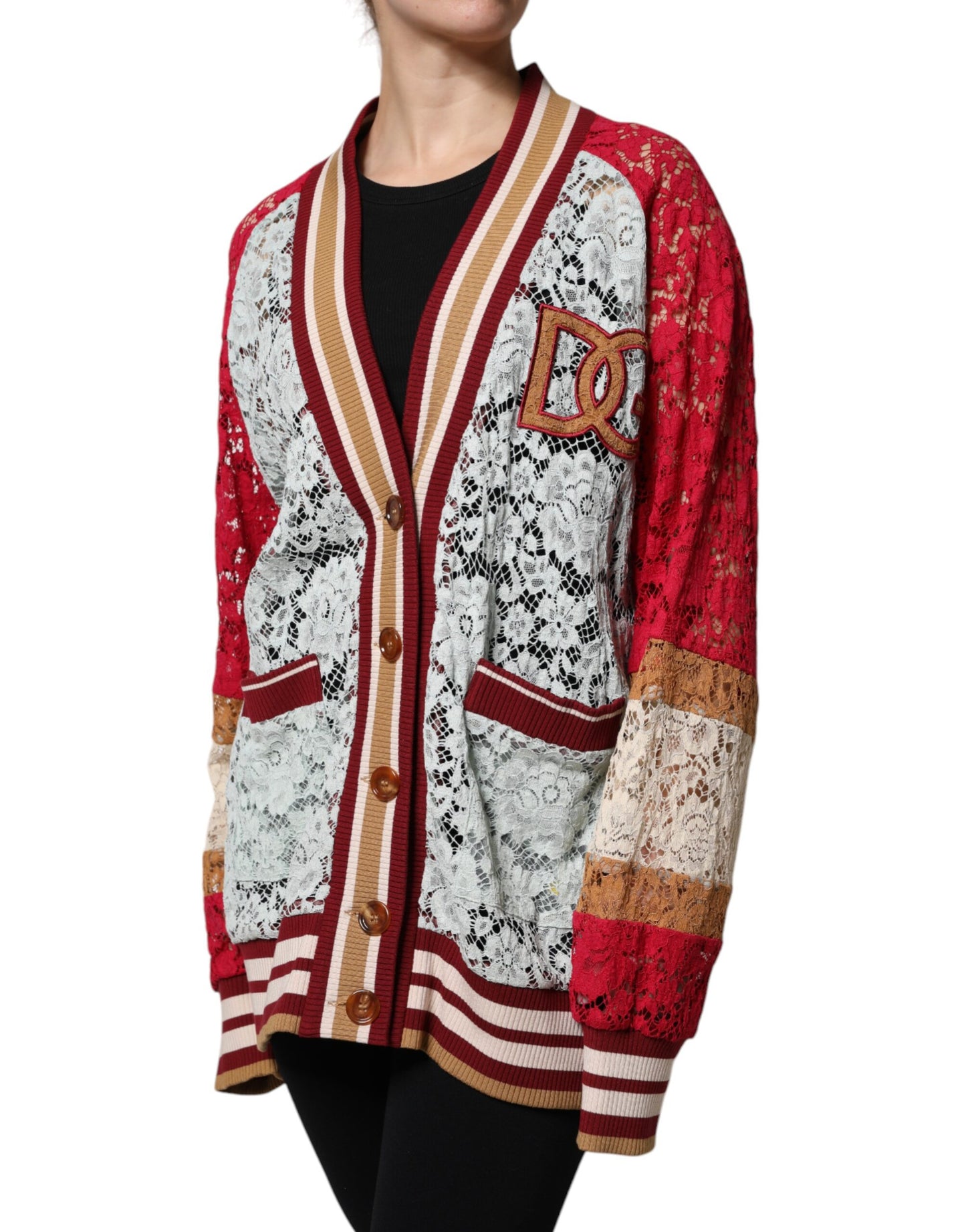 Dolce & Gabbana Flerfarvet Blomsterprintet Cardigan i Blonde