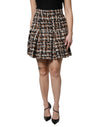 Dolce & Gabbana Flerfarvet Højtaljet Tartan Tweed Mini Nederdel
