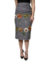 Dolce & Gabbana Flerfarvet Blomsterprint Højtaljet Pencil Cut Nederdel