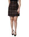 Dolce & Gabbana Flerfarvet Højtaljet Tartan Tweed Blyantnederdel
