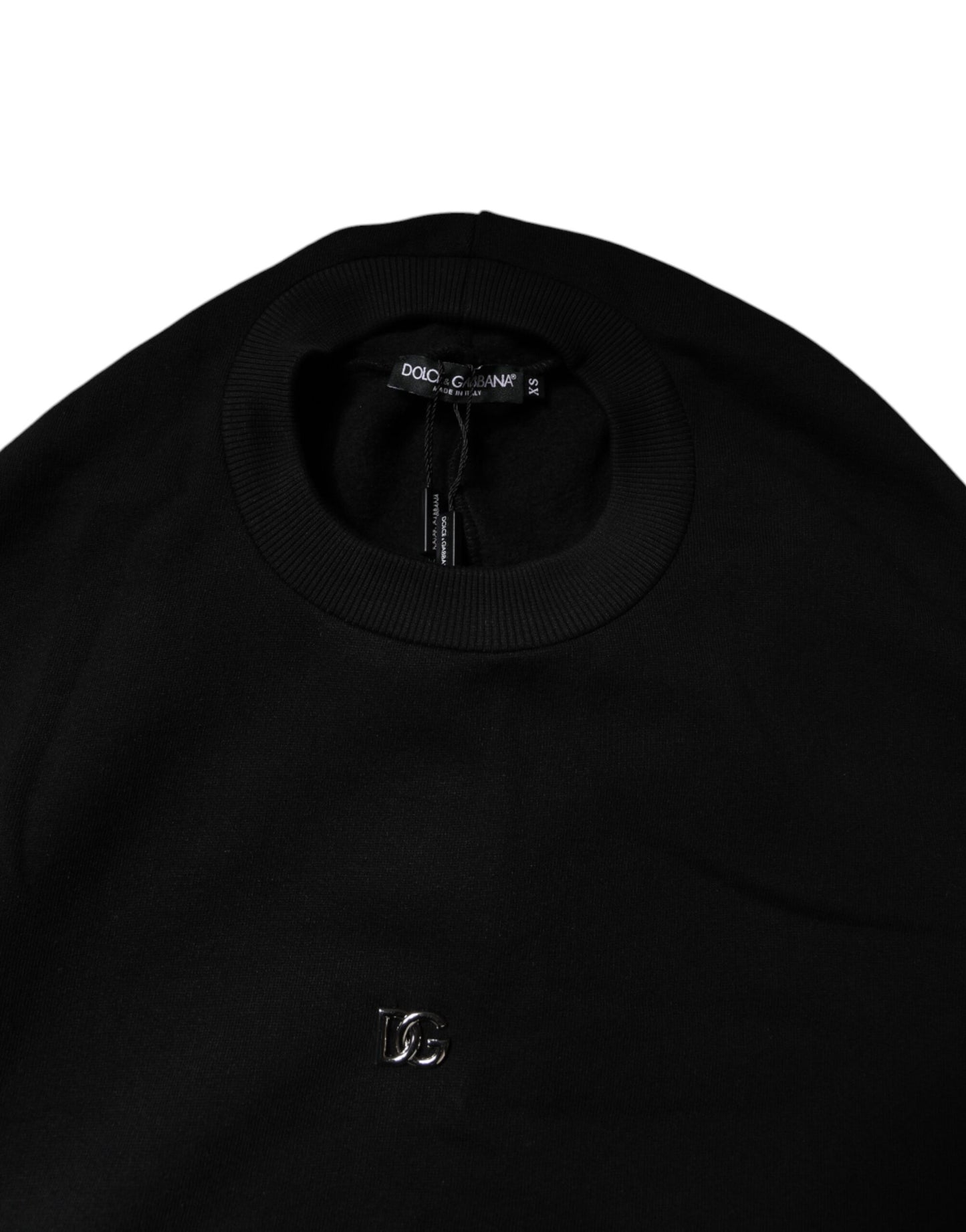 Dolce & Gabbana Sort bomuldssweatshirt med rund hals