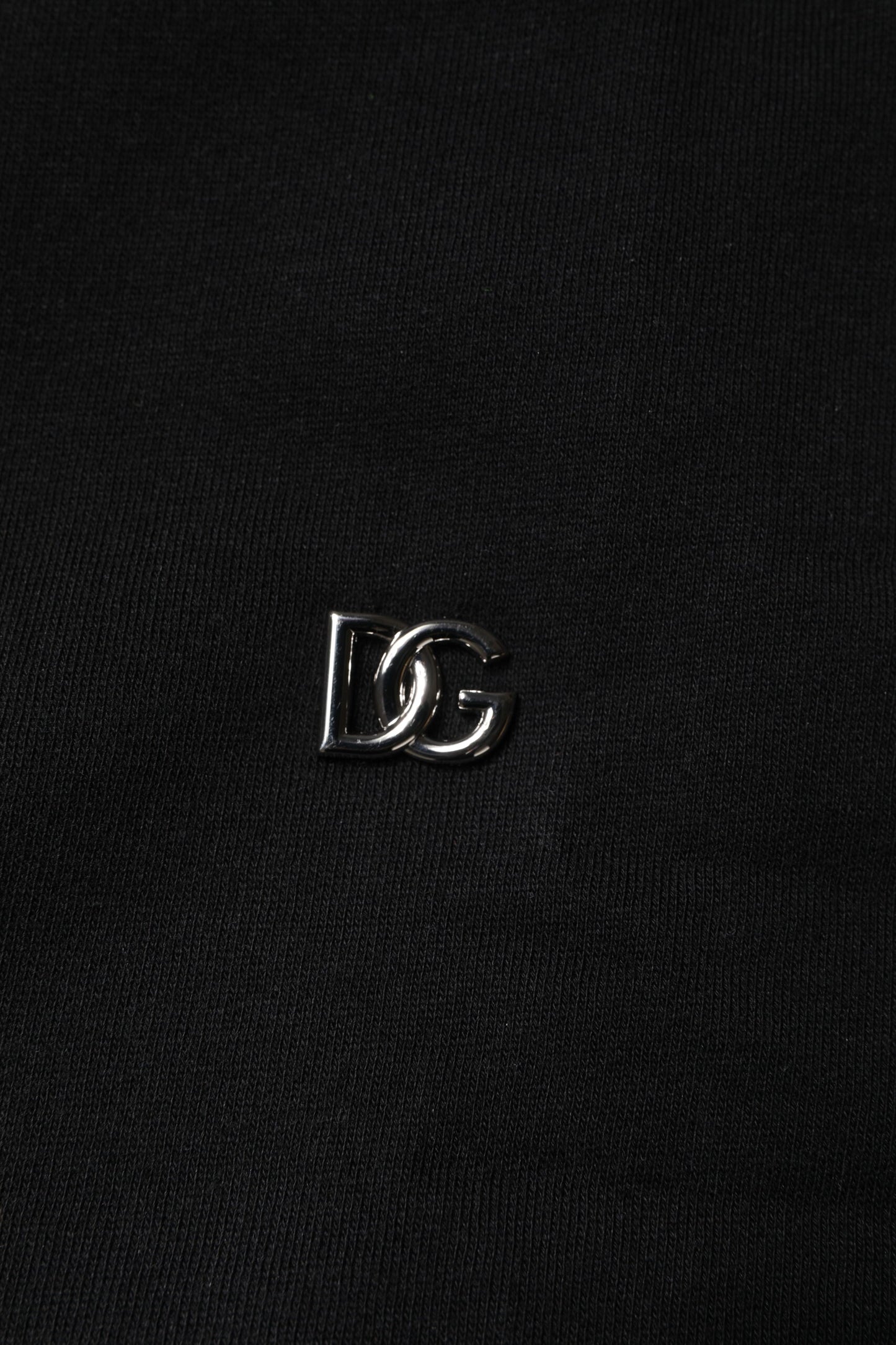 Dolce & Gabbana Sort bomuldssweatshirt med rund hals
